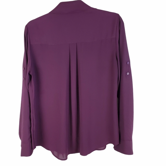 Express Factory rollup chiffon tunic M - Picture 2 of 7